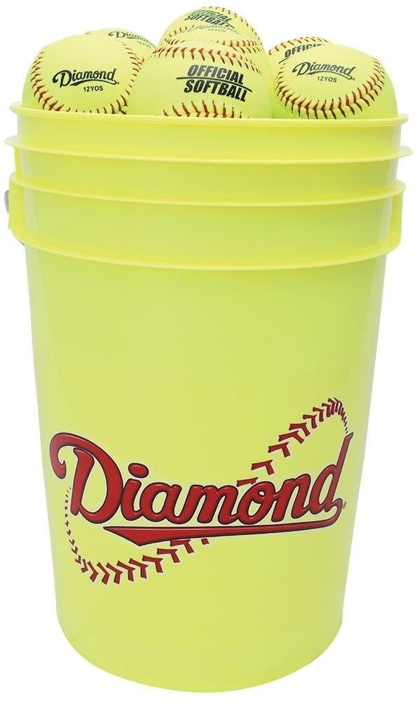 Diamond Official Fastpitch 18 Softballs with Bucket